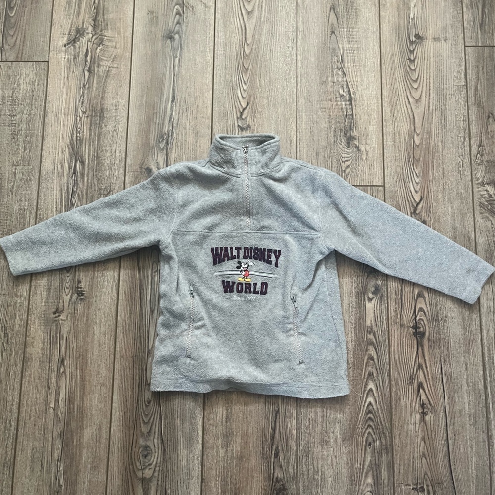 Walt Disney World Gray Fleece Quarter Zip Jacket size small (kids)